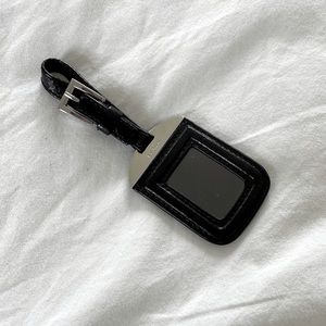 Prada small luggage or bag tag, black leather